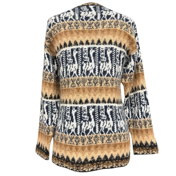 The Alpaca Connection Alpaca Wool Knit Cardigan Jacket Fair Isle Size Medium - Picture 4 of 10